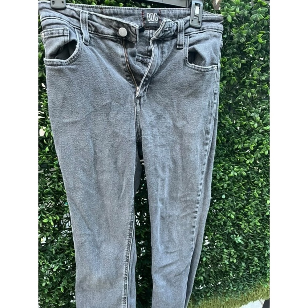 BDG Urban Outfitters Grey Kick Flare High Rise Cropped Jeans Size 27 Raw Hem - Picture 2 of 7